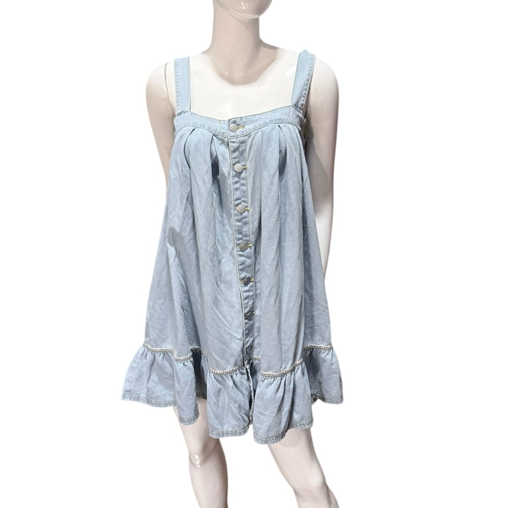 Denim babydoll mini dress Small‎